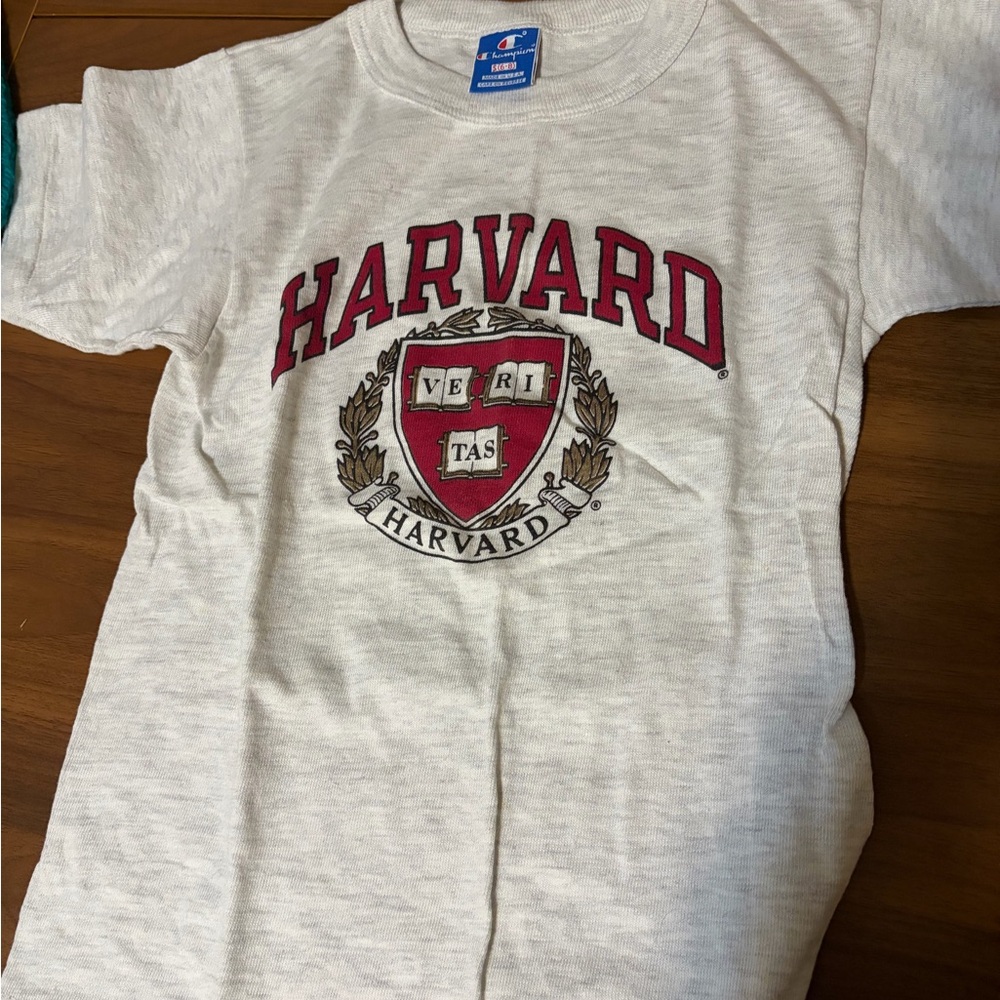 Vintage Kids T-Shirt - White with Red Harvard Logo